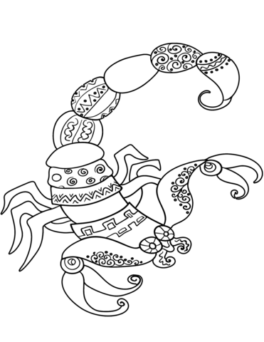 Scorpio Zodiac Sign Coloring Page